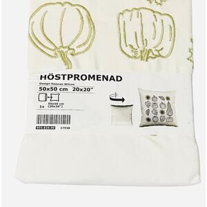 IKEA HOSTPROMENAD Pillow Cover 20x20 Embroidered Fall Harvest Discontinued NWT